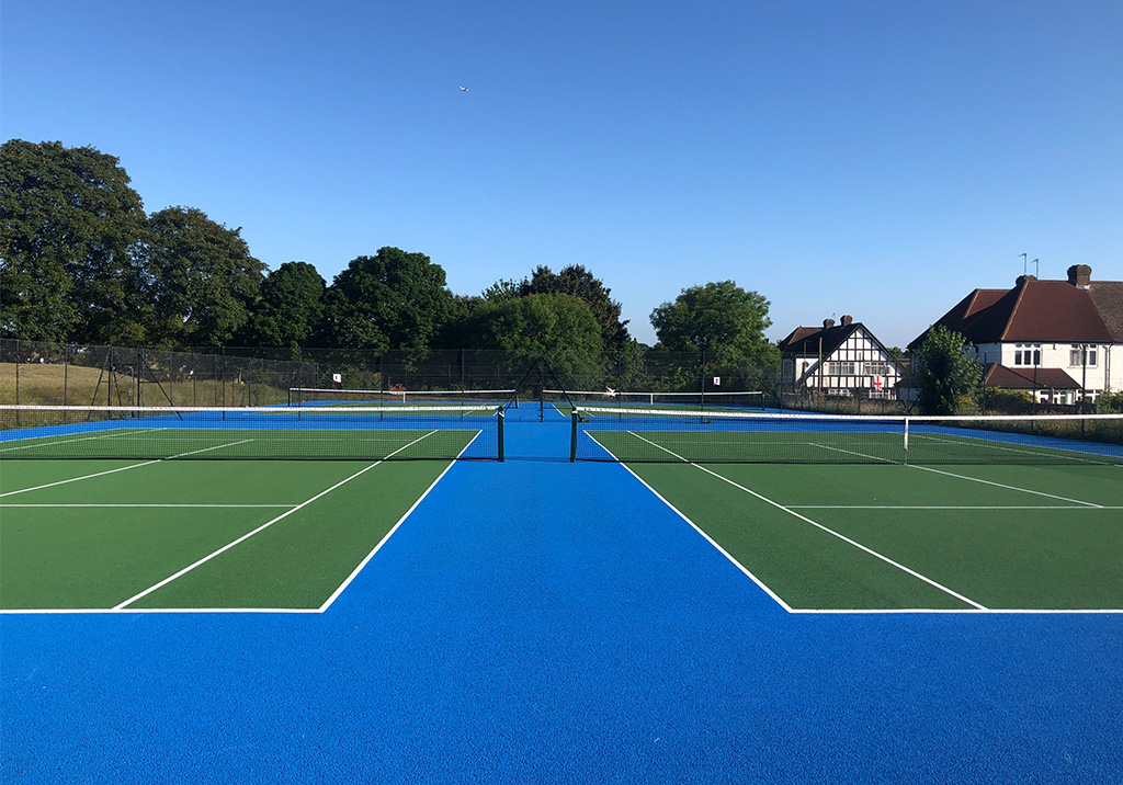 A photograph of the tennis courts.
